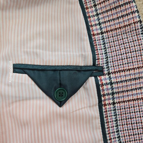 J. Crew Parke Blazer in Ivory Plaid Italian Wool Size 0 - Picture 12 of 13